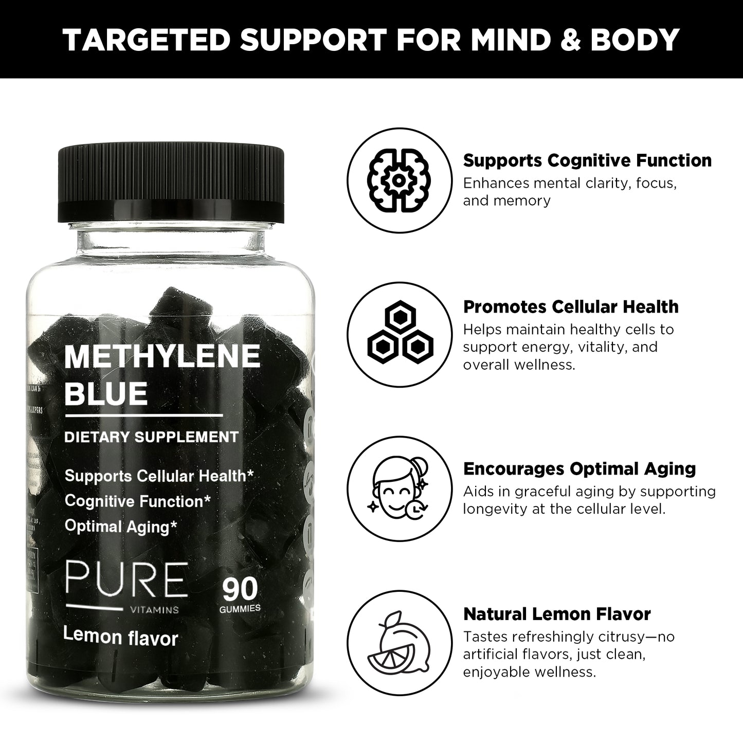 Pure Vitamins Methylene Blue Gummies - 90 Gummies