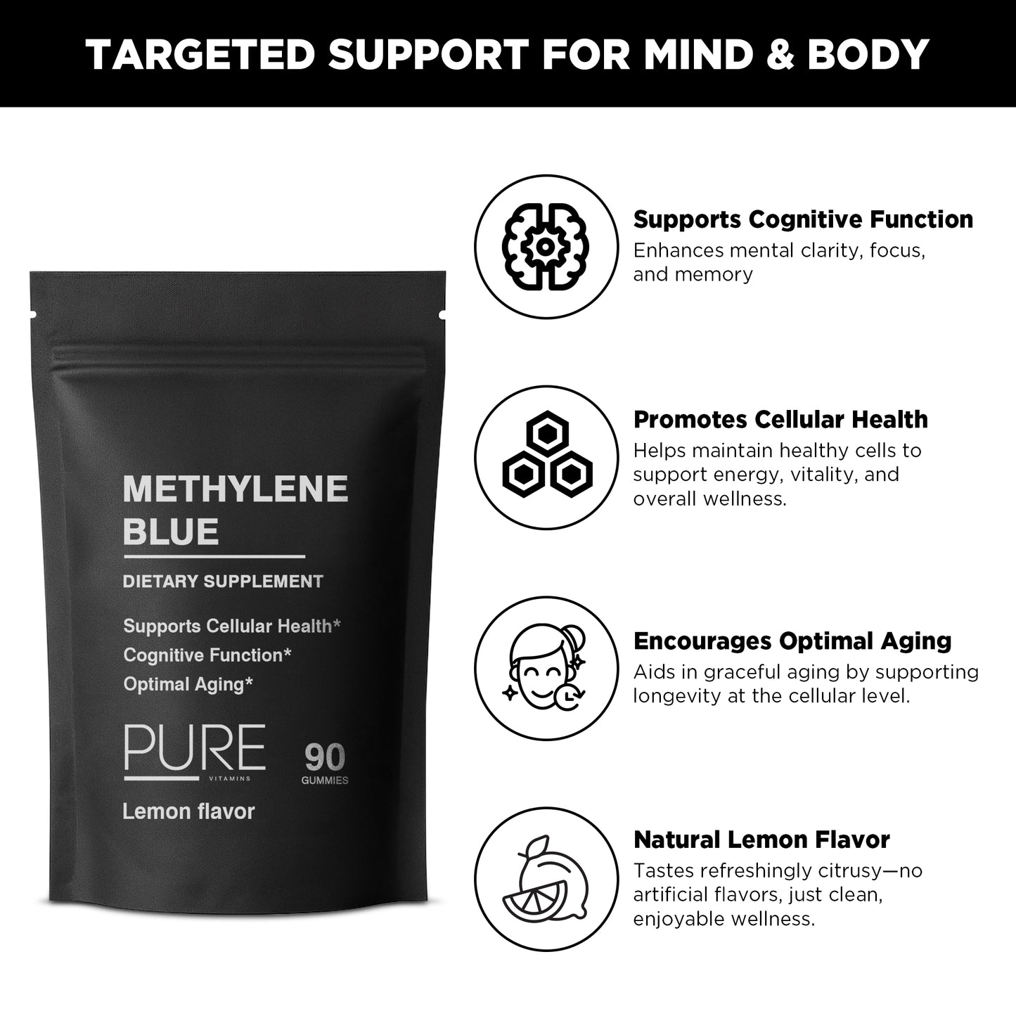 Pure Vitamins Methylene Blue Gummies - 90 Gummies