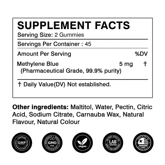 Pure Vitamins Methylene Blue Gummies - 90 Gummies