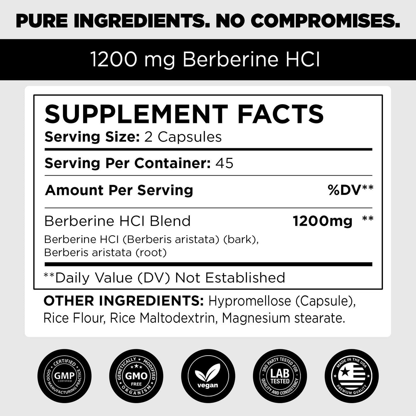 Pure Vitamins Berberine - 90 Capsules