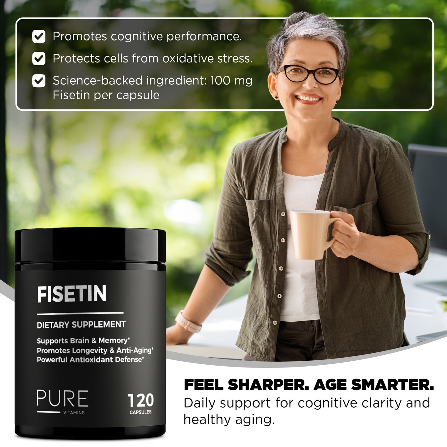 Pure Vitamins Fisetin 500mg – 120 Cts