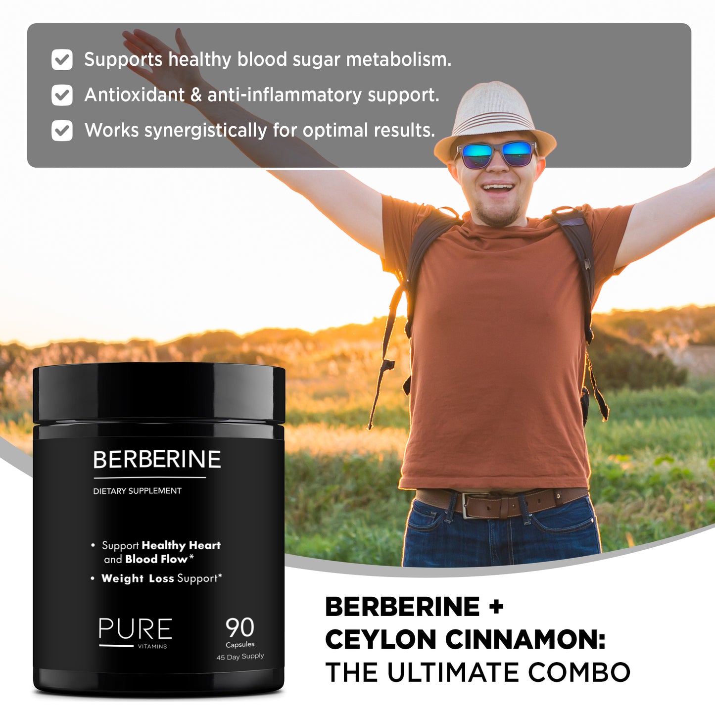Pure Vitamins Berberine - 90 Capsules