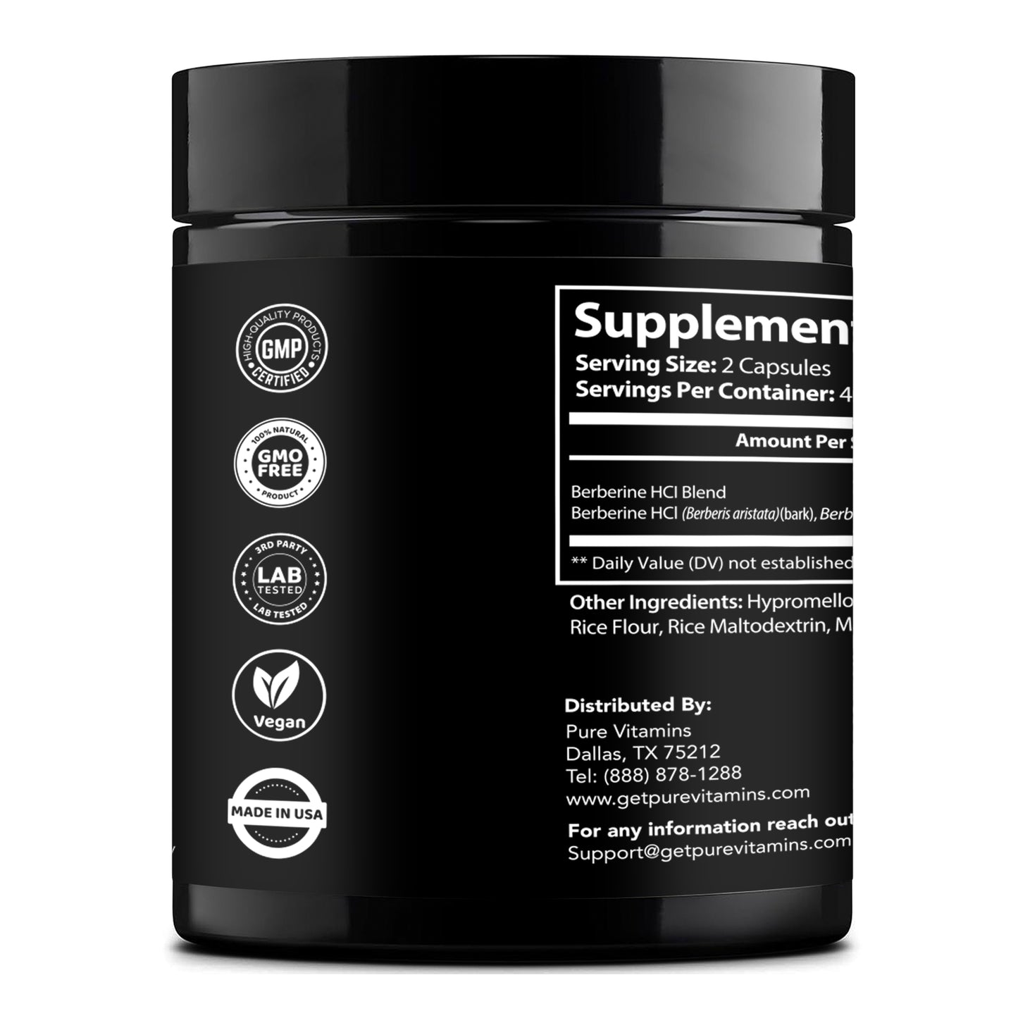 Pure Vitamins Berberine - 90 Capsules
