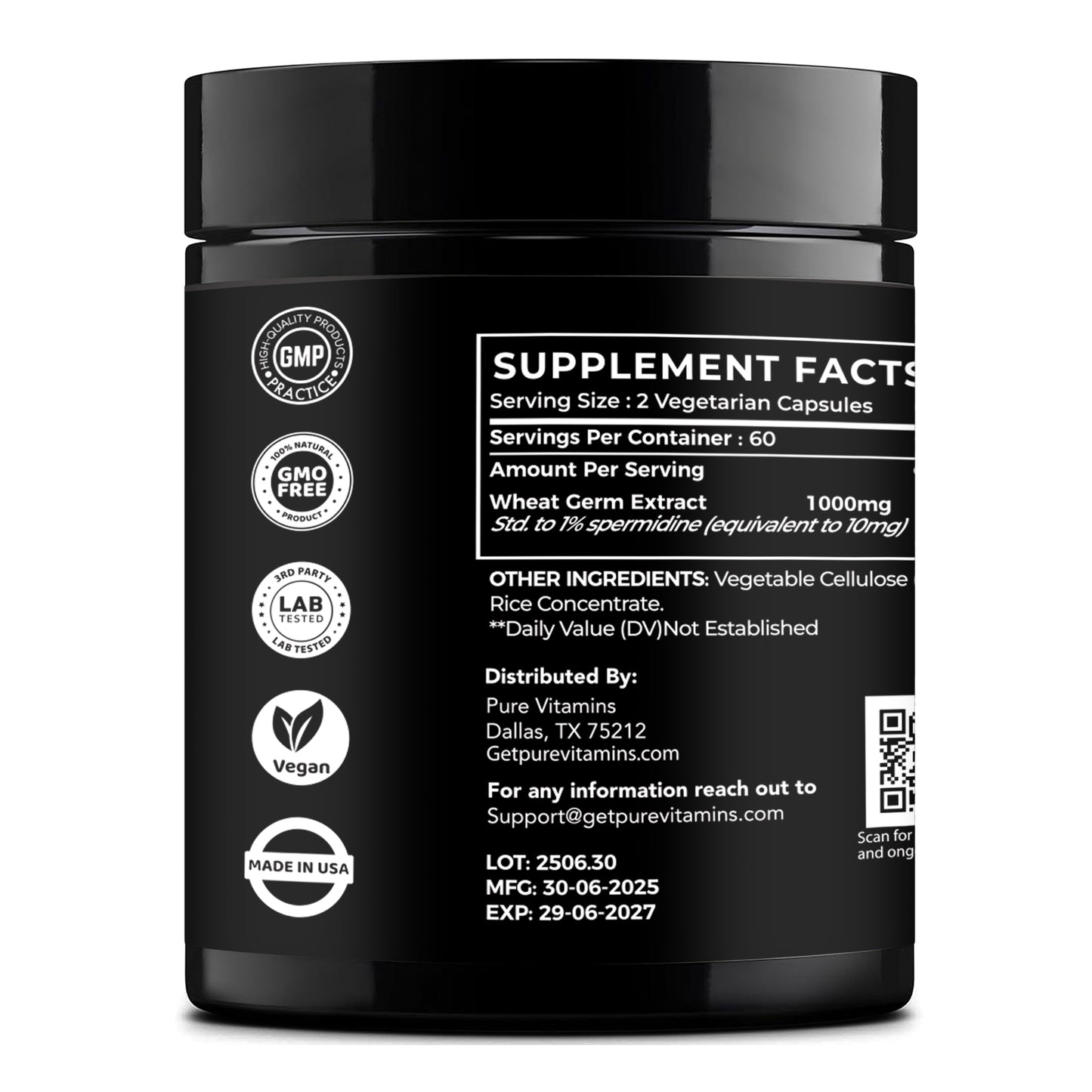 Pure Vitamins Spermidine - 90 Capsules