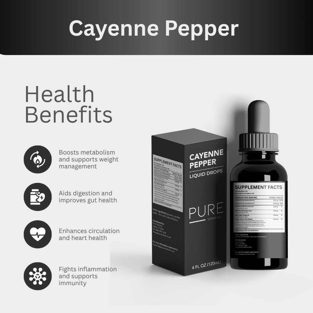 Pure Vitamins Cayenne Pepper Extract Liquid Drops - 4Fl Oz