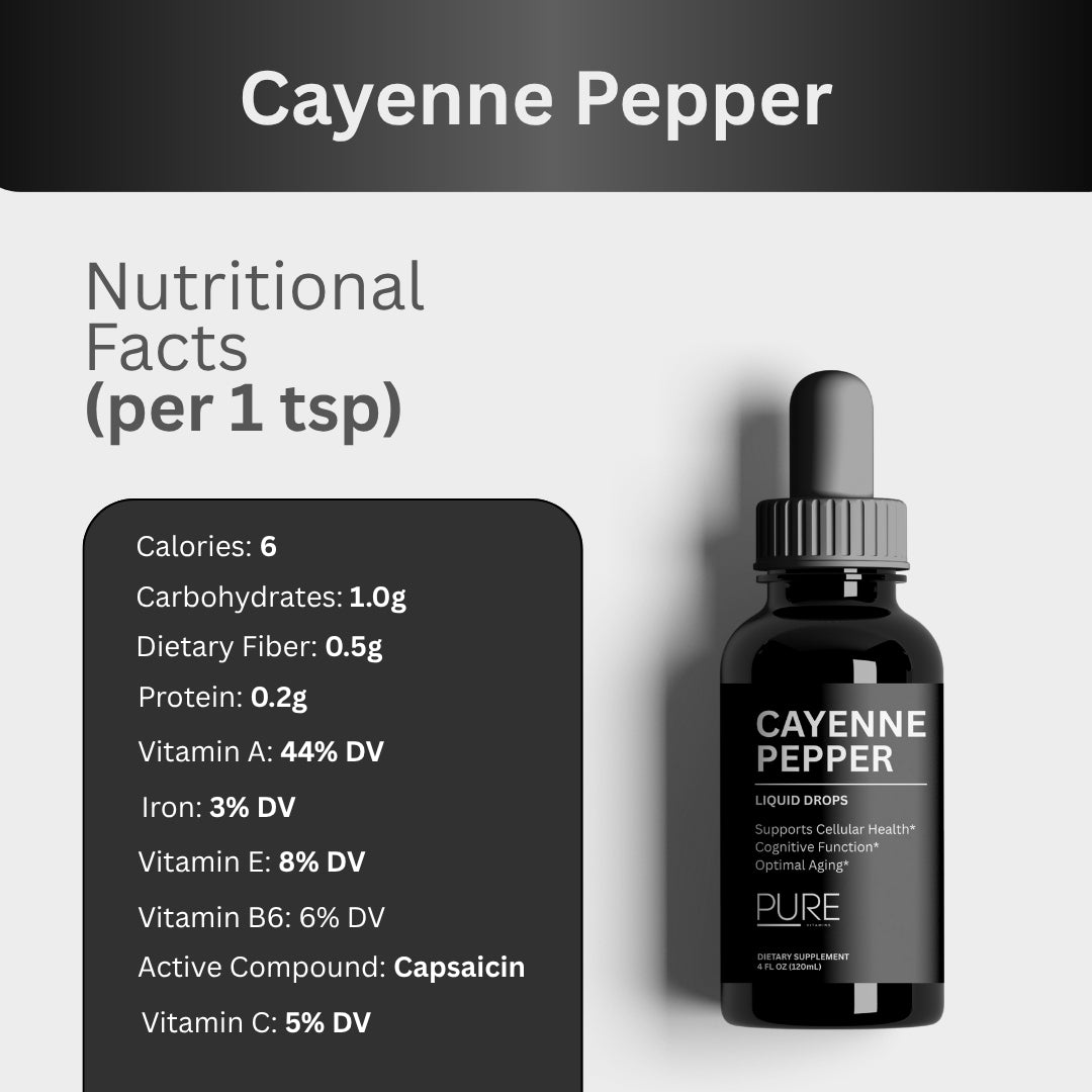 Pure Vitamins Cayenne Pepper Extract Liquid Drops - 4Fl Oz
