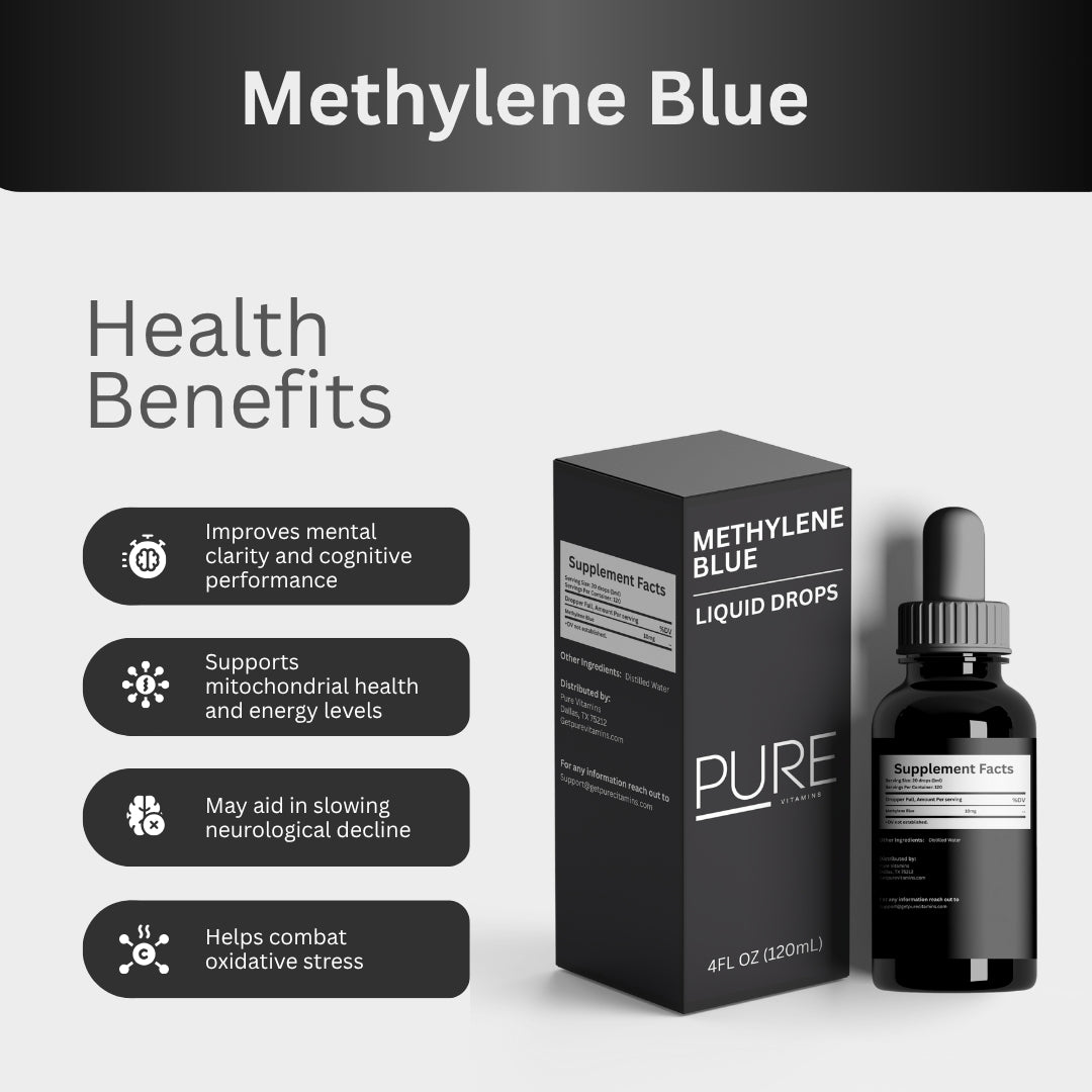 Pure Vitamins Methylene Blue Drops – 4Fl Oz