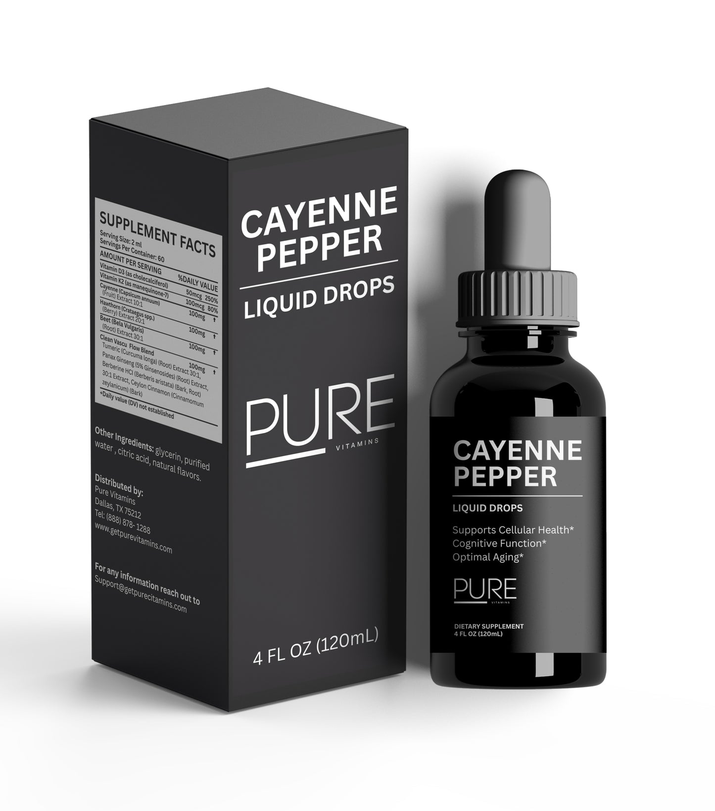 Pure Vitamins Cayenne Pepper Extract Liquid Drops - 4Fl Oz