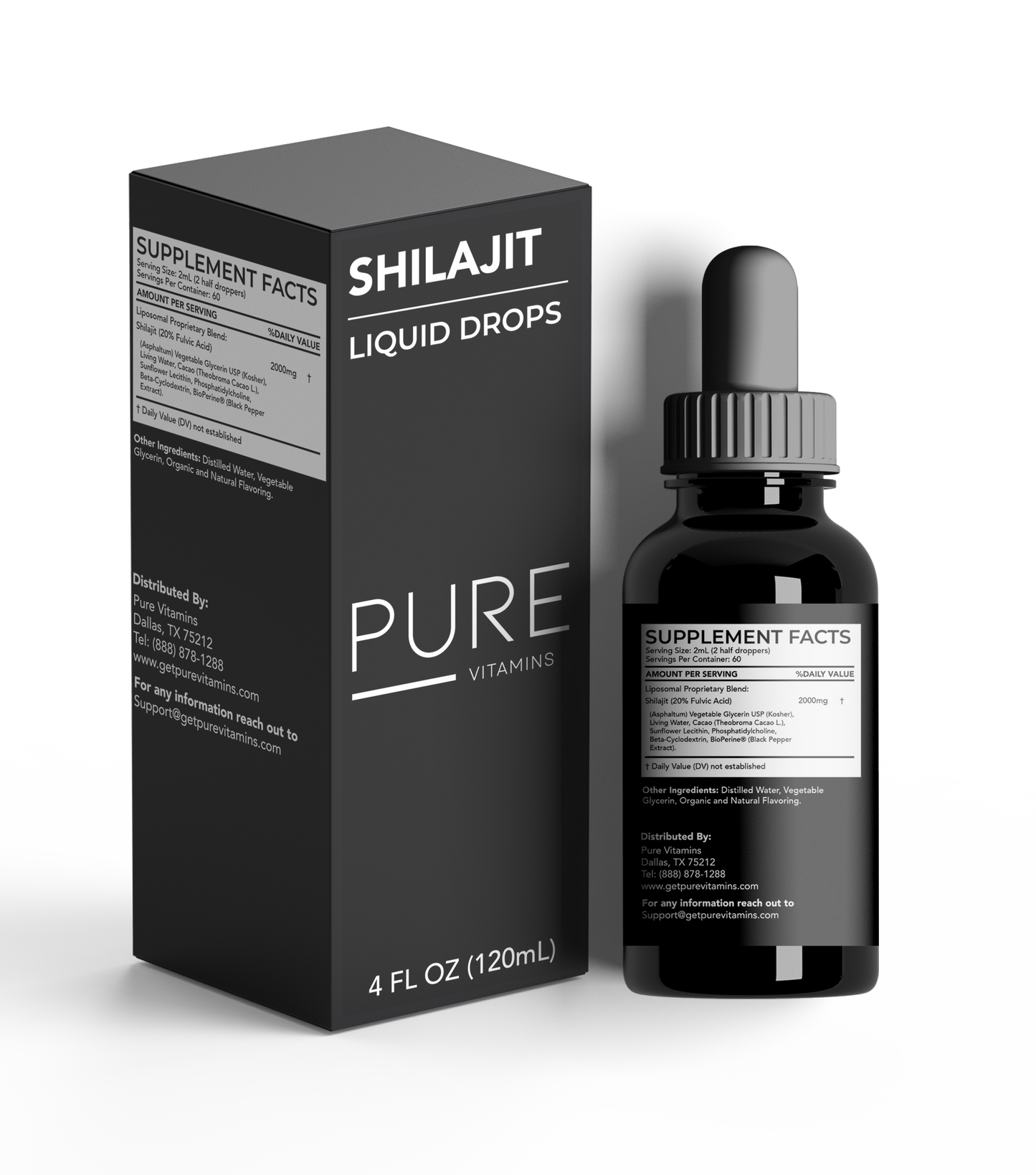 Pure Vitamins Shilajit Liquid Drops - 4Fl Oz