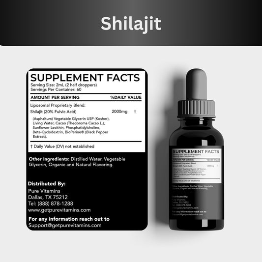 Pure Vitamins Shilajit Liquid Drops - 4Fl Oz