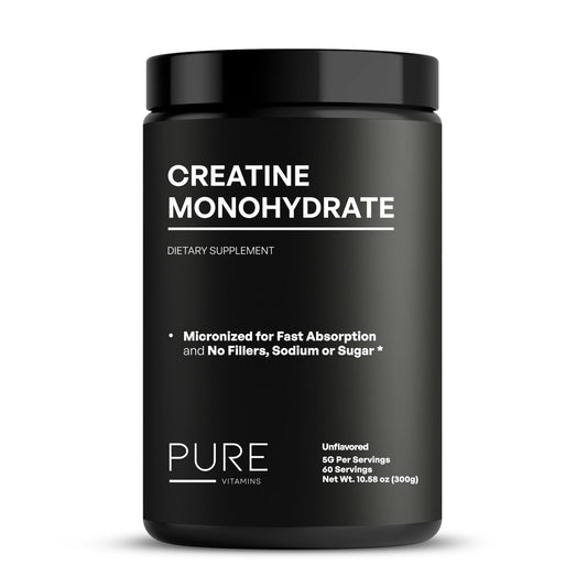 Pure Vitamins Creatine Monohydrate Powder – 5g Per Serving (300g)