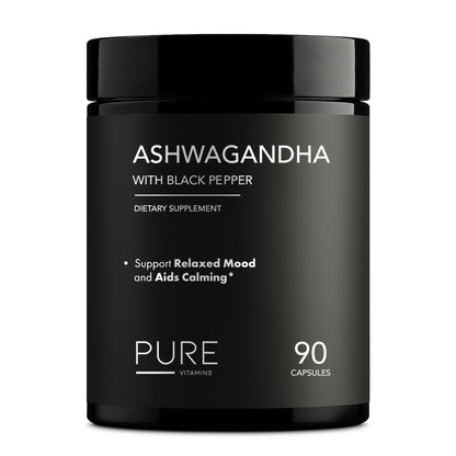 Pure Vitamins Ashwagandha with Black Pepper - 90 Capsules