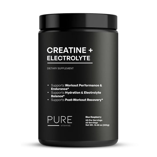 Creatine + Electrolyte Powder – Blue Raspberry (300g)  Workout Performance, Hydration & Recovery Support