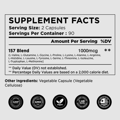 Pure Vitamins Amino Blend Capsules 1000mcg-180 Capsules