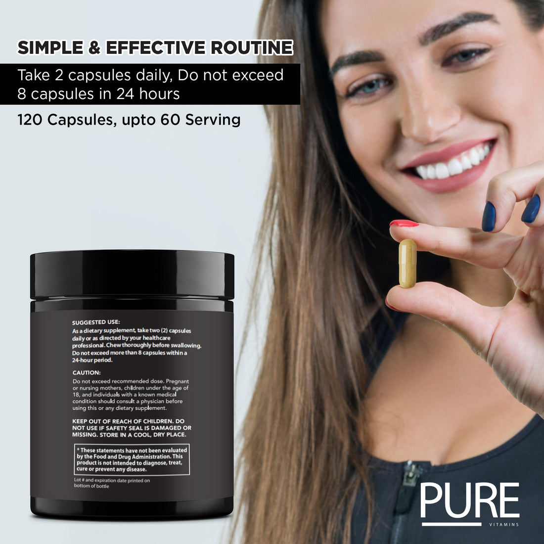 Pure Vitamins Spermidine Capsules – Mitochondrial Health, Anti-Aging & Cellular Support – 120 Capsules