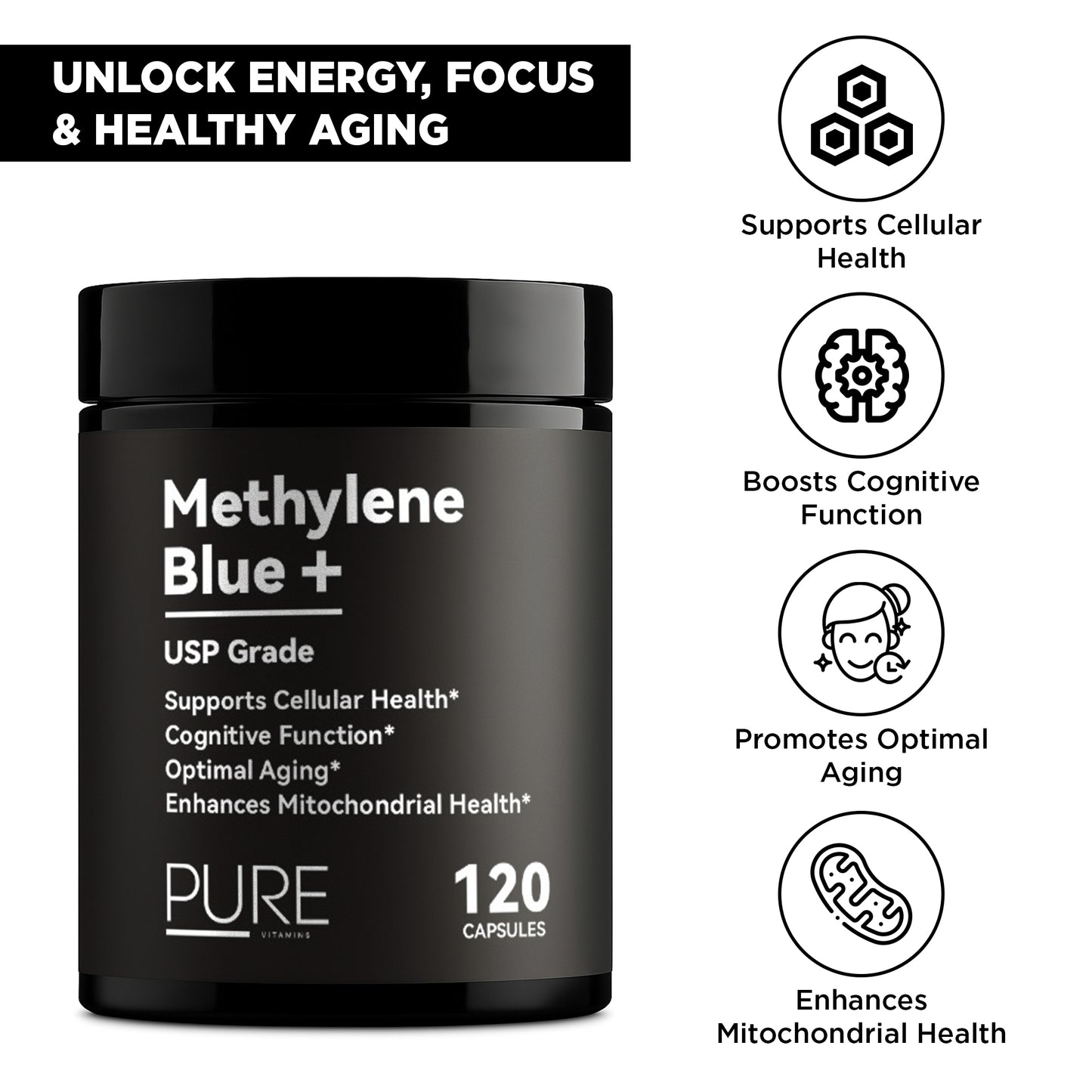 Methylene Blue Plus – 120 Capsules