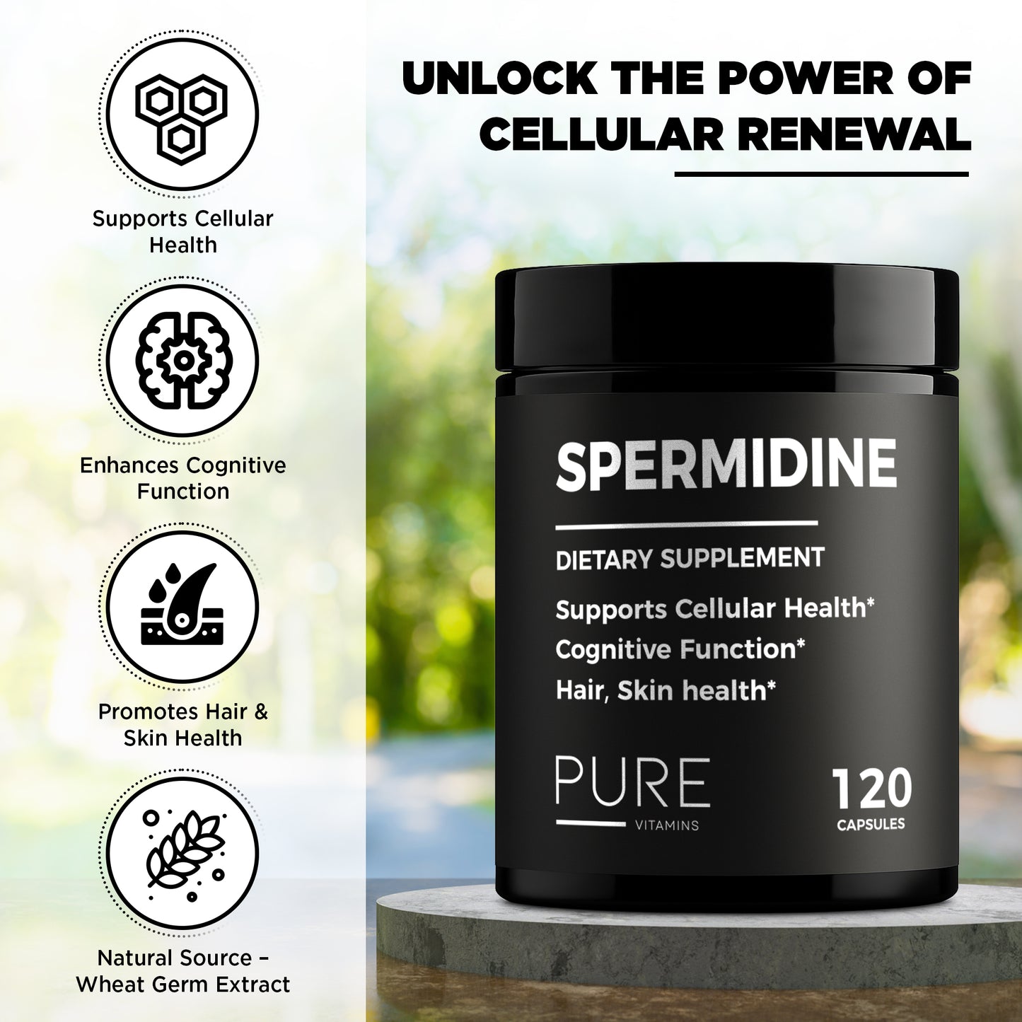 Pure Vitamins Spermidine - 120 Capsules