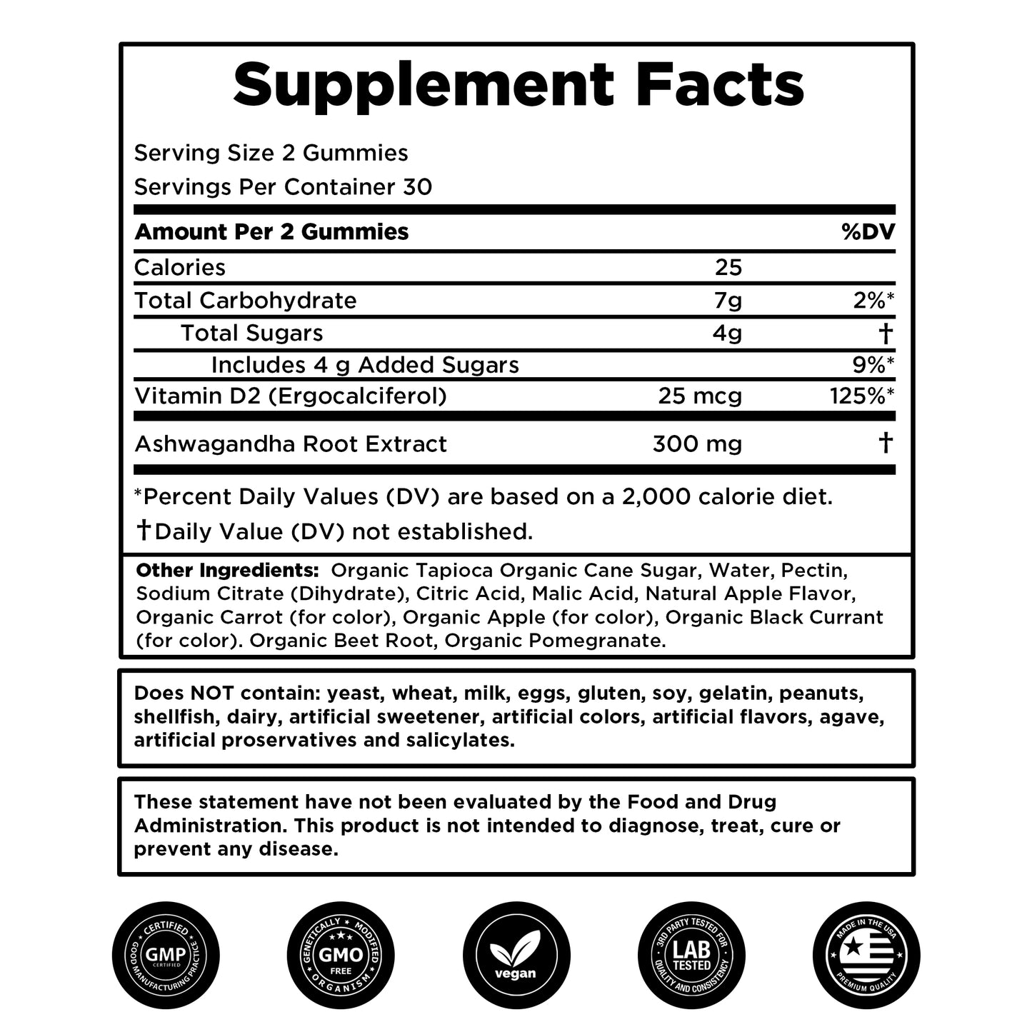 Pure Vitamins Ashwagandha Gummies -60 Gummies