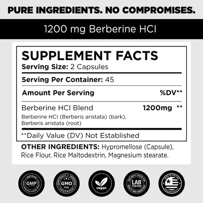 Pure Vitamins Berberine - 90 Capsules