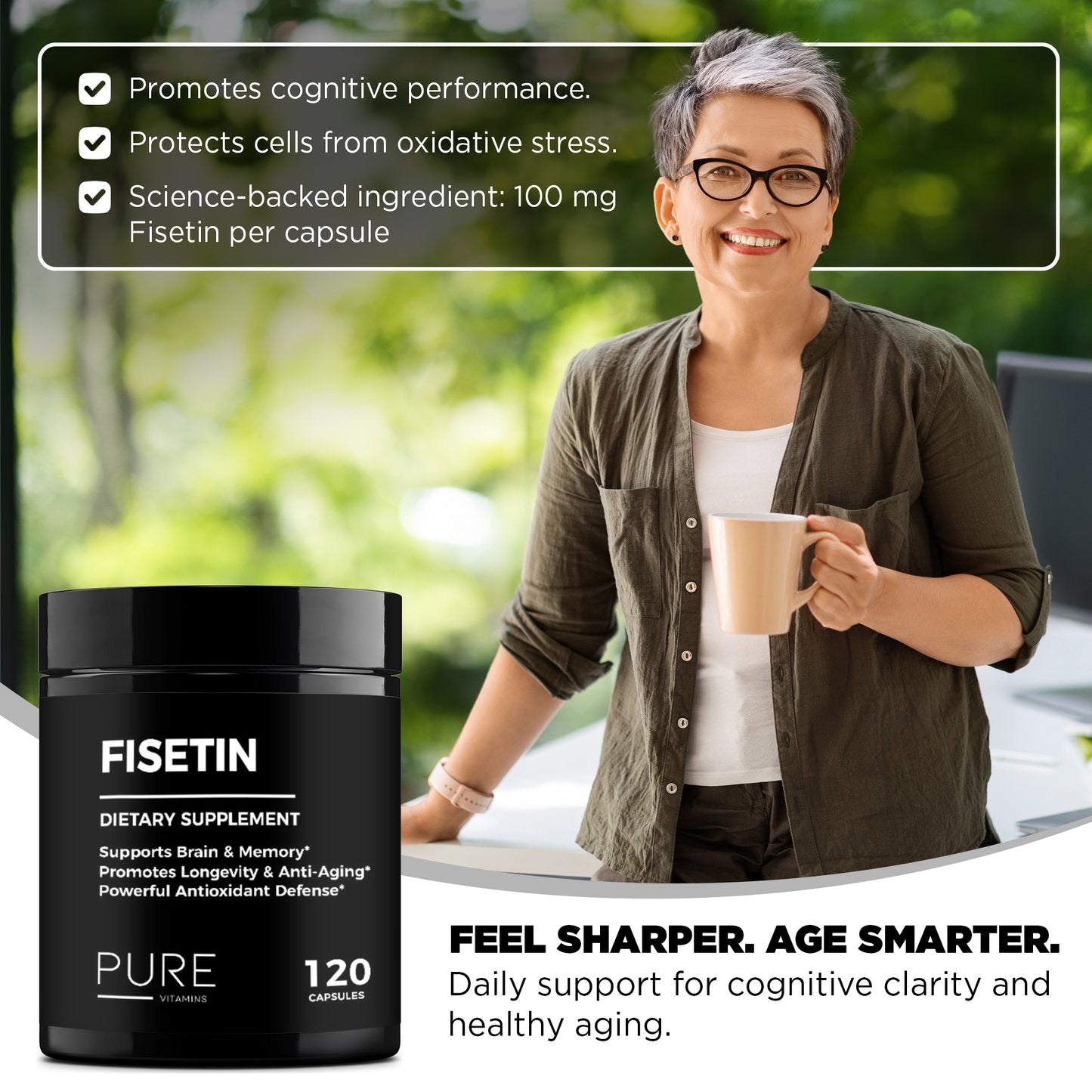 Pure Vitamins Fisetin 500mg – 120 Cts
