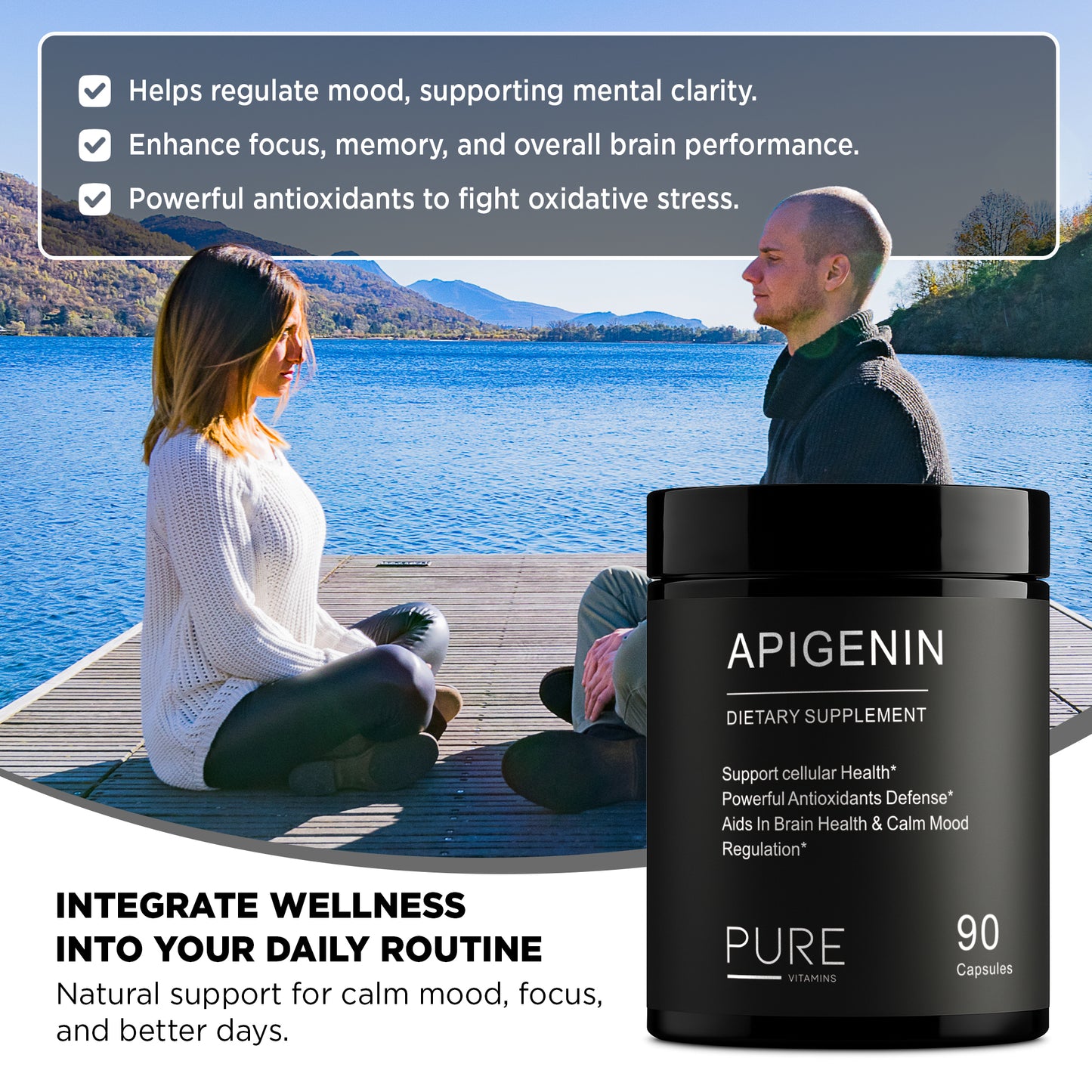 Pure Vitamins Apigenin 50mg - 90 Capsules