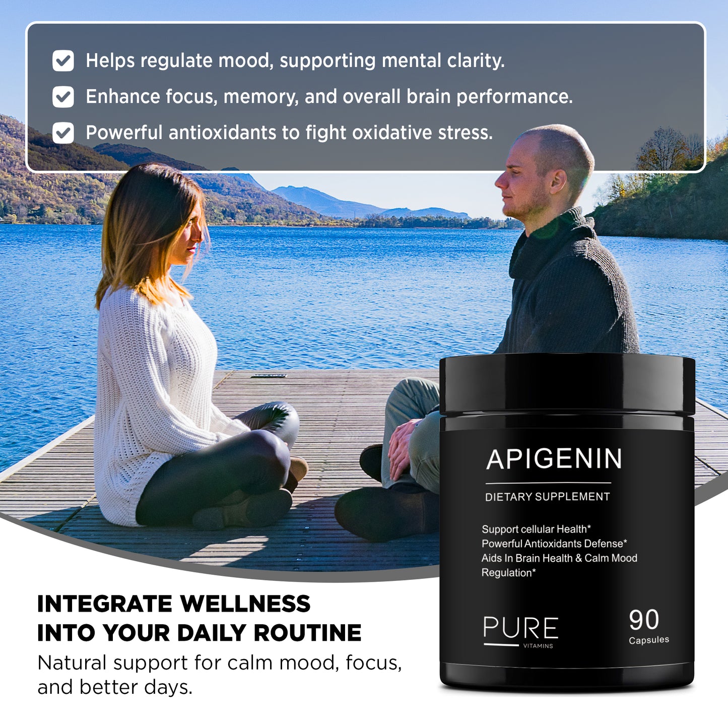 Pure Vitamins Apigenin 50mg - 90 Capsules