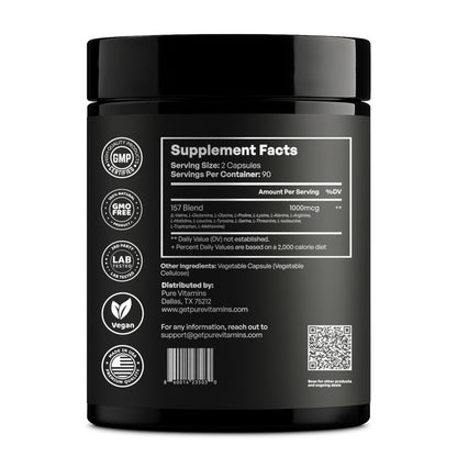 Pure Vitamins Amino Blend Capsules 1000mcg-180 Capsules