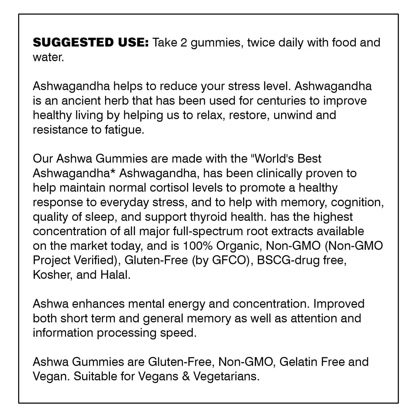 Pure Vitamins Ashwagandha Gummies -60 Gummies