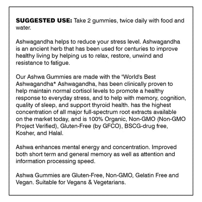 Pure Vitamins Ashwagandha Gummies -60 Gummies