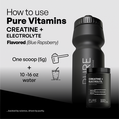 Creatine + Electrolyte Powder – Blue Raspberry (300g)  Workout Performance, Hydration & Recovery Support