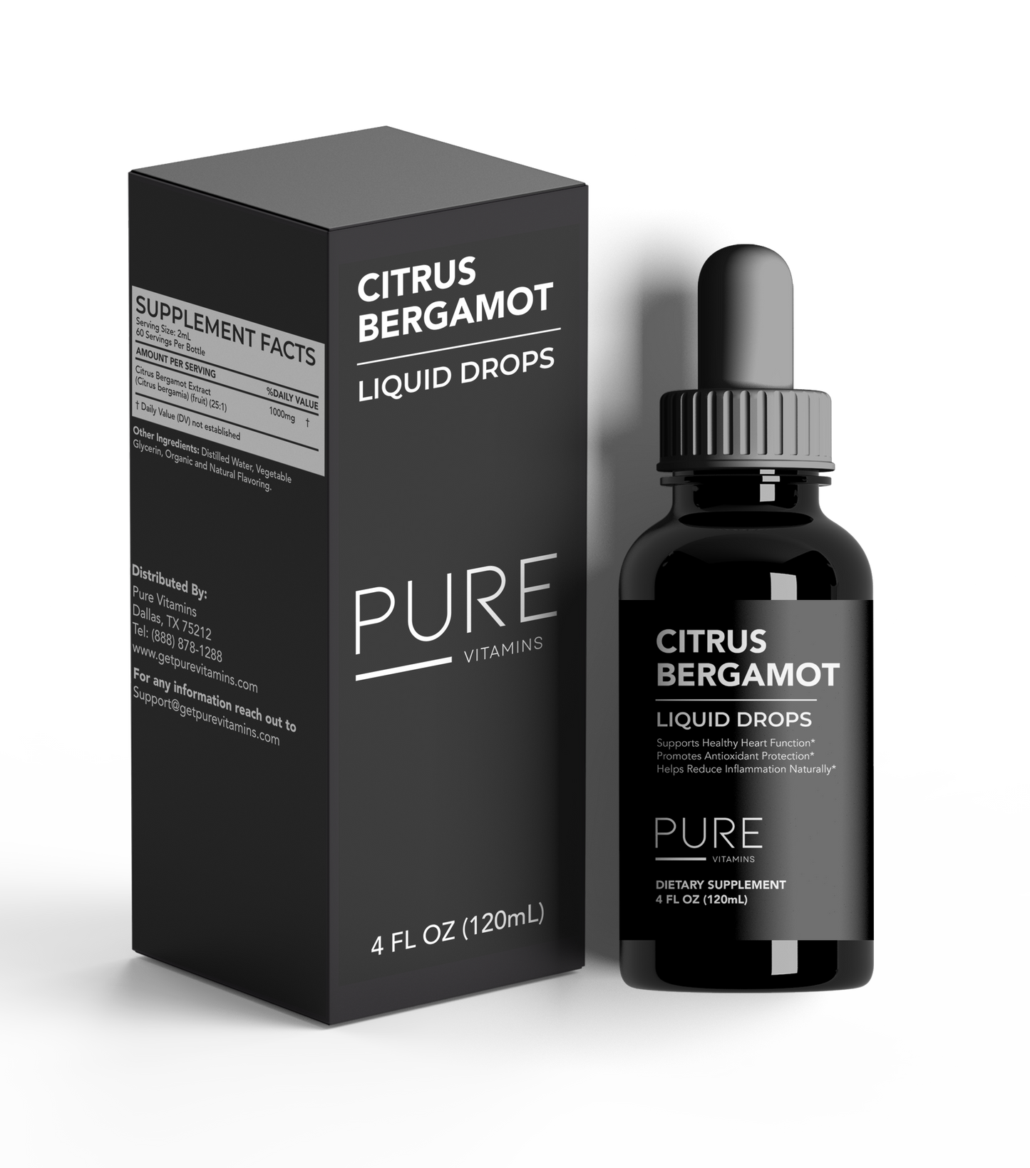 Pure Vitamins Citrus Bergamot Liquid Drops - 4 Fl Oz