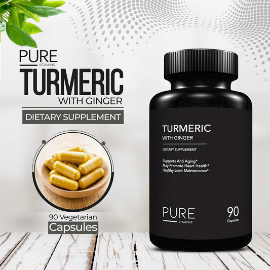 Pure Vitamins Turmeric and Ginger - 90 Capsules