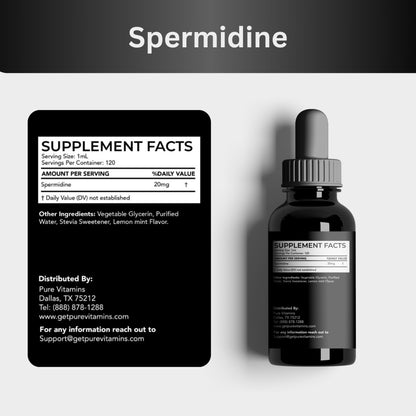 Pure Vitamins Spermidine drops – 4Fl Oz